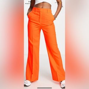 Orange wide leg pants